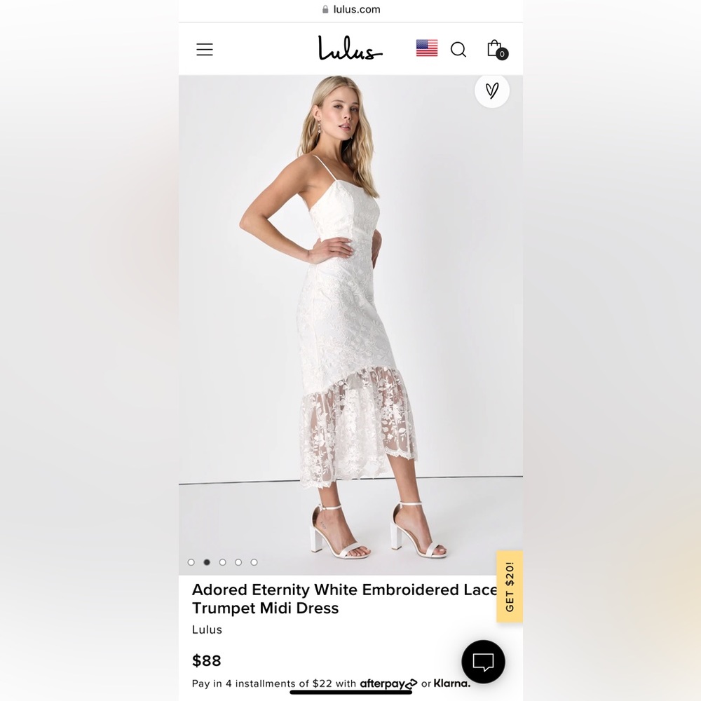 Lulus Adored Eternity White Embroidered Lace Trumpet Midi Dress